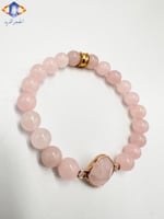 سوار حجر الكوارتز الوردي الطبيعي الكريم .