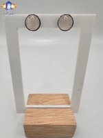 حلق من حجرالكوارتز الوردي الطبيعي الكريم .