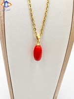 تعليقه حجر المرجان الأحمر البرتقالي الطبيعي الخام...