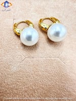 حلق ذهبي مرصع باللؤلؤ الطبيعي