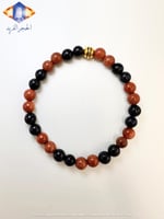 سوار حجر الرمل الذهبي الطبيعي مع حجر الرمل الأزرق...