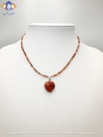 سلسال من حجر الكارنيليان الطبيعي الكريم مع تعليقه...