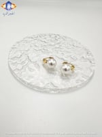 حلق ذهبي مرصع باللؤلؤ الطبيعي