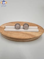 حلق من حجرالكوارتز الوردي الطبيعي الكريم .