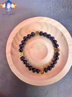 سوار حجر الرمل الأزرق الطبيعي الكريم مع الإكسسوار...