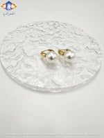 حلق ذهبي مرصع باللؤلؤ الطبيعي