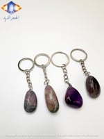 سلسله مفاتيح من حجر الأماثيست (جمشت) الكريم الطبيع...