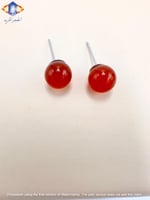 حلق من حجر العقيق الأحمر الكريم الطبيعي الكريم .