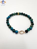 سوار حجر عين النمر الأزرق الكريم الطبيعي المميز