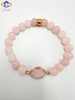 سوار حجر الكوارتز الوردي الطبيعي الكريم .