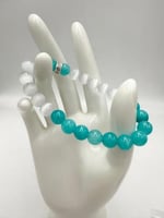 سوارالحجر الأمازوني الطبيعي مع حجر القمر الأبيض ال...