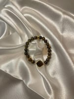 سوار حجر عين النمر الأصفر الطبيعي الكريم .