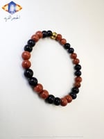 سوار حجر الرمل الذهبي الطبيعي مع حجر الرمل الأزرق...