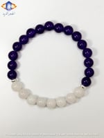 سوار حجر العقيق الأبيض الطبيعي الكريم مع حجر االعق...