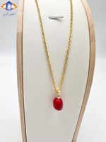 تعليقه حجر المرجان الأحمر الدافئ الطبيعي الخام مع...