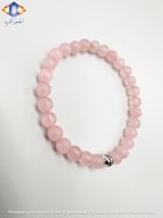 سوار حجر الكوارتز الوردي الطبيعي الكريم .