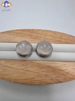 حلق من حجرالكوارتز الوردي الطبيعي الكريم .