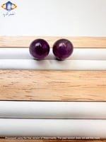 حلق من حجر الأماثيست (الجمشت) الطبيعي الكريم .