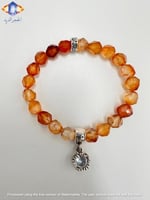 سوار حجر كارنيليان المضلع الطبيعي الكريم .