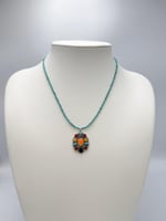 عقد حجر الفيروز الطبيعي الكريم مع تعليقه من الأحجا...