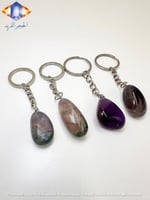 سلسله مفاتيح من حجر الأماثيست (جمشت) الكريم الطبيع...