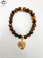 سوار حجر عين النمر الأصفر الطبيعي الكريم .