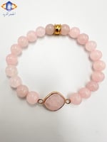 سوار حجر الكوارتز الوردي الطبيعي الكريم .