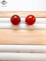 حلق من حجر العقيق الأحمر الكريم الطبيعي الكريم .