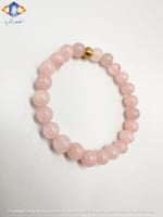 سوار حجر الكوارتز الوردي الطبيعي الكريم .