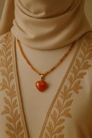 سلسال من حجر الكارنيليان الطبيعي الكريم مع تعليقه...