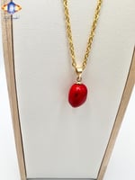 تعليقه حجر المرجان الأحمر الدافئ الطبيعي الخام مع...