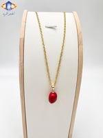 تعليقه حجر المرجان الأحمر الدافئ الطبيعي الخام مع...