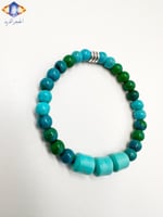 سوار حجر الفيروز الطبيعي الكريم وحجر كرايزوكولا ال...