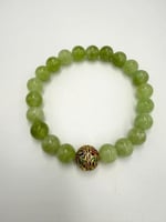 سوار حجر الزبرجد الطبيعي الكريم مع الإكسسوار الملو...