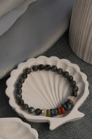 سوار حجر الطاووس الطبيعي الكريم مع مزيج من حلقات ح...