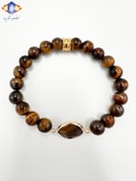 سوار حجر عين النمر الأصفر الطبيعي الكريم .