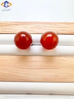 حلق من حجر العقيق الأحمر الكريم الطبيعي الكريم .