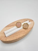 حلق من حجرالكوارتز الوردي الطبيعي الكريم .