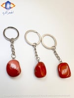 سلسله مفاتيح من حجر الجاسبر الأحمر الكريم الطبيعي...