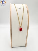 تعليقه حجر المرجان الأحمر الدافئ الطبيعي الخام مع...