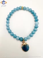 سوار حجر اليشب ( كالسيدوني )الأزرق الفاتح الطبيعي...