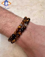 سوار حجر عين النمر متعدد الألوان الكريم الطبيعي