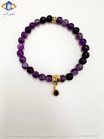 سوار حجر الأماثيست ( الجمشت) الكريم الطبيعي .