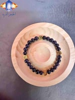 سوار حجر الرمل الأزرق الطبيعي الكريم مع الإكسسوار...