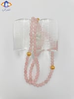 السبحه الذكيه من حجر الكوارتز الوردي الطبيعي الكري...