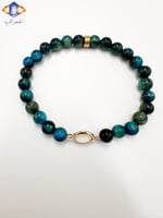 سوار حجر عين النمر الأزرق الكريم الطبيعي المميز