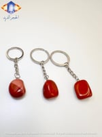 سلسله مفاتيح من حجر الجاسبر الأحمر الكريم الطبيعي...