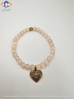 سوار حجر القمر العسلي الطبيعي الكريم مع تعليقة الق...