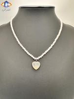 سلسال من العقيق الأبيض الطبيعي الكريم مع تعليقه قل...