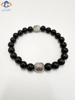 سوار حجر التورمالين الأسود الكريم الطبيعي الفاخر .